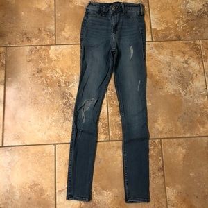 Hollister 0R Blue Ripped High Rise Jean Jegging